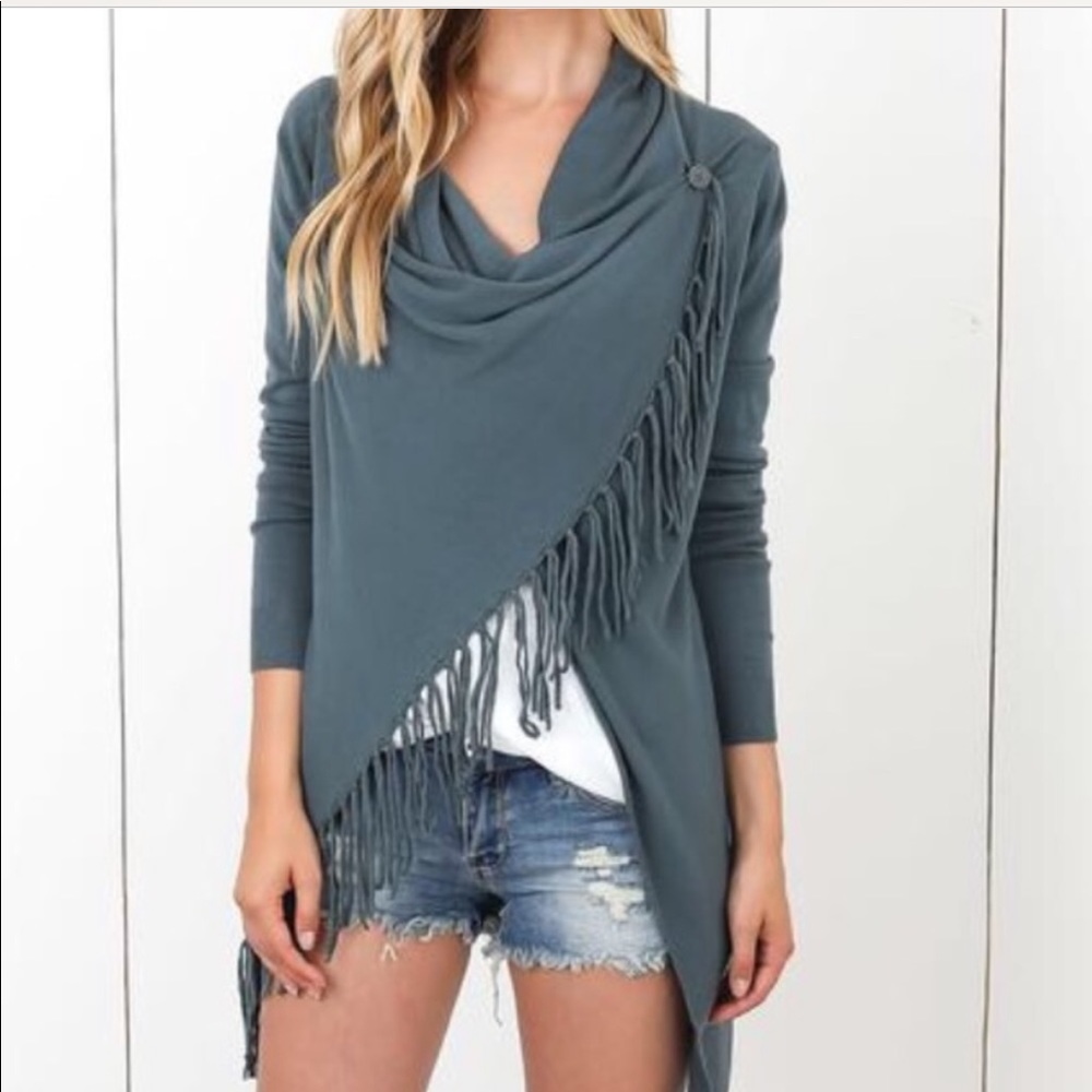 Shawl Fringe Cardigan